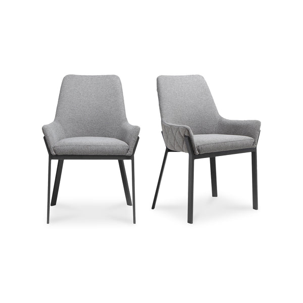 English Elm Lloyd Quilted Polyester Dining Chair Set with Iron Base for a Modern Table B2769P504203