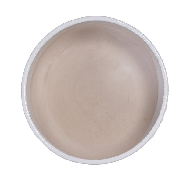 English Elm 2 Pieces Ceramic Flowerpot Set - Modern Glossy White Planters For Garden, Patio & Indoor Décor W3273P321386