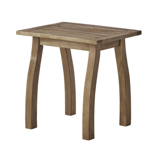 English Elm Selma Solid Acacia Wood Rectangular End Table Weatherproof Grain Finish Patio or Living Room N770P248135N