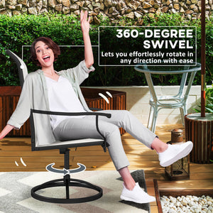 English Elm Outsunny Swivel Patio Dining Chairs Set of 2 with Breathable Mesh and Steel Frame W2225P485548
