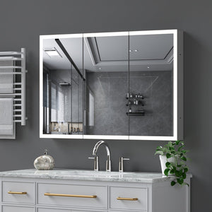 English Elm Led Lighted Medicine Cabinet With Anti-Fog Mirror, Adjustable Brightness & 3 Color Temperatures W3735P374361