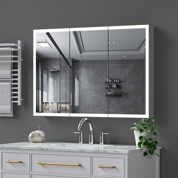 English Elm Led Lighted Medicine Cabinet With Anti-Fog Mirror, Adjustable Brightness & 3 Color Temperatures W3735P374361