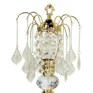 English Elm 15" Tall Steel Table Lamp – Touch Control, Gold Finish & Multicolor Ceramic Base For Modern Elegance B072116067