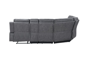 English Elm ECO Greige Sectional Sofa — Plush 100% Polyester Fabric, Sleek Modern Design, Comfortable Seating Lounge B201S00075