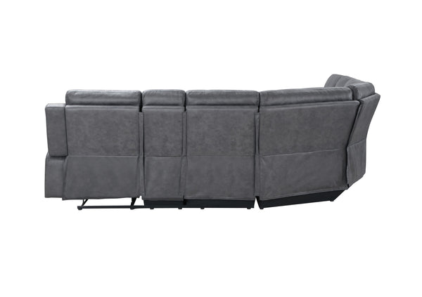 English Elm ECO Greige Sectional Sofa — Plush 100% Polyester Fabric, Sleek Modern Design, Comfortable Seating Lounge B201S00075