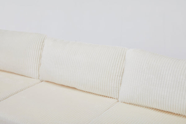 English Elm Modular Cloud Sectional with Corduroy Upholstery Deep Cushions for Living Rooms W1919S00007