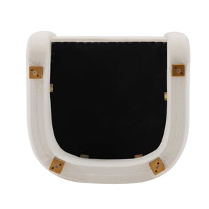 English Elm Amirah Velvet Lounge Chair White — Luxurious Velvet, Brushed Gold Legs, Pine Frame, 440 lb Capacity, Ready-Use B365P397990