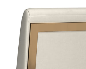 Sunpan Dean Office Chair - Modern Faux Leather Design with Stylish Stainless Steel Base for Effortless Elegance Brushed Brass / Meg Ivory