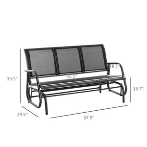 English Elm Outsunny 3 Seat Outdoor Glider Bench Powder Coated Metal Frame Mesh Porch Swing W2225P174352