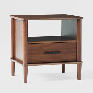 Spindle Mid-century Modern Nightstand with Drawer and Open Cubby for Stylish Storage Solutions