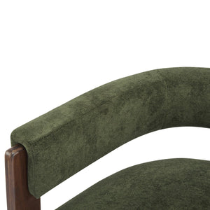 English Elm Christopher Knight Home® - Modern Velvet Upholstered Accent Arm chair with Barrel Back Design, Luxurious Velvet Comfort & Curved Legs Olive Green,Walnut 29.5 L x 25.5 W x 14.5 H N776P205886G