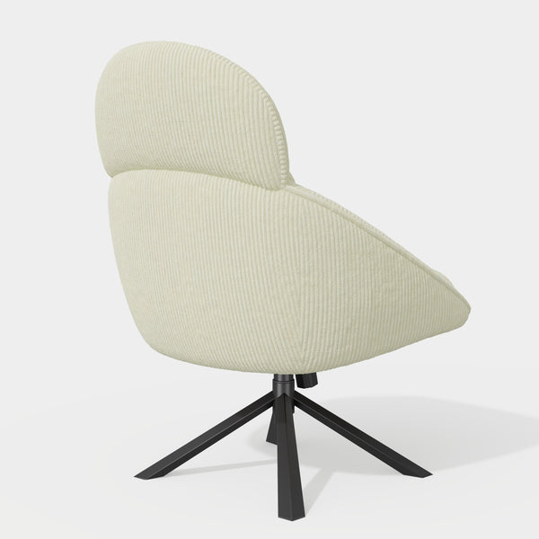 English Elm Modern Swivel Accent Chair with Adjustable Headrest, Oversized Corduroy Upholstered Rocking Recliner for Living Room Beige T3950P397486