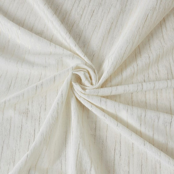 English Elm Room Darkening Metallic Printed Velvet Window Panels - Luxurious White/Gold Pair 37"X84" For Privacy B035P199044-GIGA