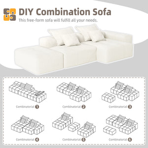 English Elm Modern Oversized Modular Sectional Sofa With Soft Chenille Fabric, Customizable Layout & 4 Pillows W1885S00057