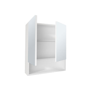 English Elm Cheverly White Medicine Cabinet with Double Mirrored Doors, Adjustable Shelves & Open Shelf, Durable Engineered Wood B092P286128
