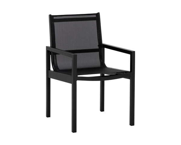 Sunpan Merano Dining Armchair Set of 2 - Modern Design with Durable Aluminum Frame for Stylish Comfort Black
