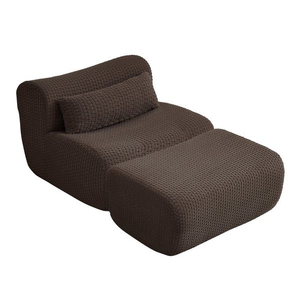 English Elm Loveseat Corduroy Cloud Couch Modular Boneless Design for Relaxed Living Spaces Brown W2339P461287