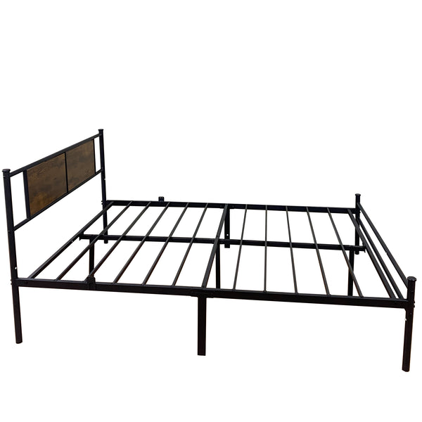 English Elm Twin Platform Bed with Wood Headboard Steel Frame No Box Spring Guest Room W3286P308720