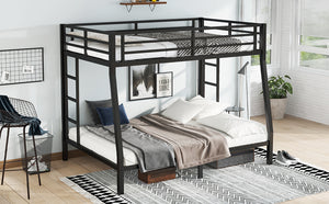 English Elm Metal Full Xl Over Queen Bunk Bed – Heavy-Duty, Space-Saving, Noise-Reducing Comfort For All Ages W1580S00238