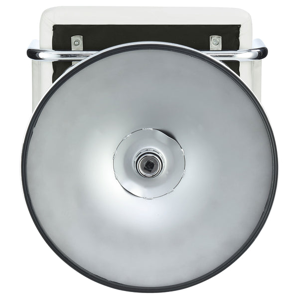 English Elm Letitia White Tufted Adjustable Bar Stool with Chrome Frame, Hydraulic Lift, Footrest & Mid-Century Flair B062P375511