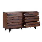 6-Drawer Solid Wood Modern Dresser Walnut BR6DREBDRBLWT-T Walker Edison