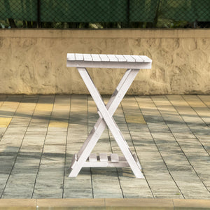 English Elm Summit Ridge Recycled Hdpe Outdoor Folding Bar Table Weather Resistant Eco Patio Ivory B2745P409714