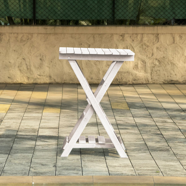 English Elm Summit Ridge Recycled Hdpe Outdoor Folding Bar Table Weather Resistant Eco Patio Ivory B2745P409714