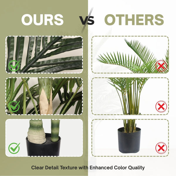 English Elm 6ft Golden Cane Faux Palm Tree Lifelike Tropical Foliage for Indoor Patio Decor W3912P387415