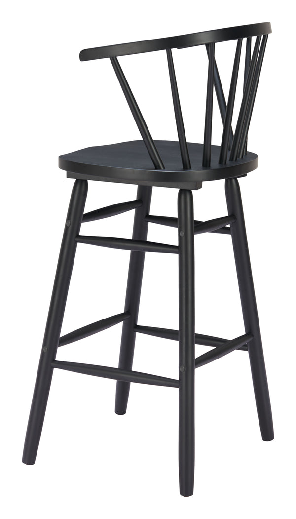 Zuo Modern Stenger Barstool Set Of 2 - Modern Rubberwood Design With Comfort For Your Stylish Space Black Rubberwood 110524-zuo-modern