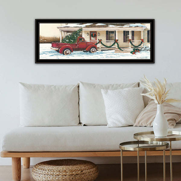 English Elm Trendy Decor 4u John Rossini Christmas Winter Scene Black Framed Print Wall Art B067P256646