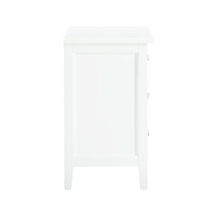 English Elm Luca 3-Drawer Nightstand with Dovetail Drawers and Metal Glides, Tapered Legs, No Assembly Required White B050P376948