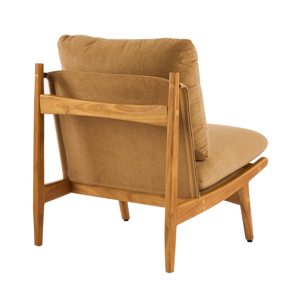 English Elm Vista Mid-century Accent Chairs Mocha Upholstered Natural Wood Frame Set of 2 N767P366304M