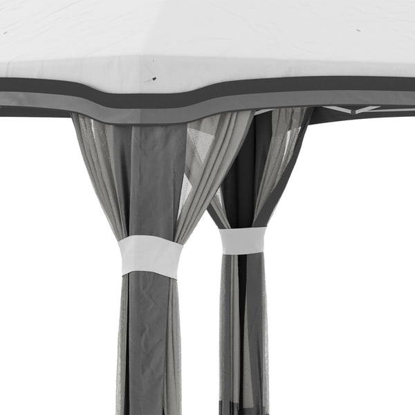 English Elm Outsunny 10' X 10' Pop-Up Canopy Tent With Mesh Netting, Adjustable Height, & Wheeled Carry Bag W2225P174219-GIGA