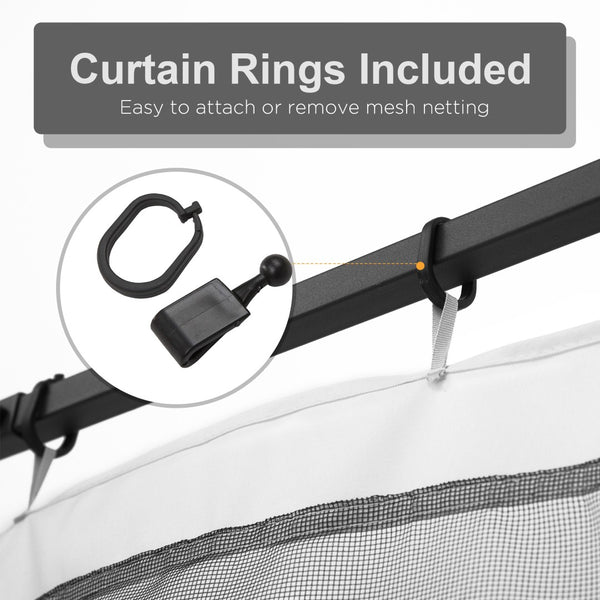 English Elm Outsunny 10' X 10' Replacement Mesh Sidewall Panels With Zippers For Gazebos, Easy Installation, White W2225P217254-GIGA