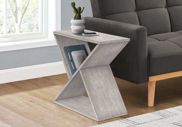 English Elm Accent 2-Tier Accent Table with Drawer and Shelf – Compact Round End or Nightstand with Knob Storage, Space-Saving Design and Easy Assembly Gray Wash 36 L x 15 W x 6 H B2710P219484