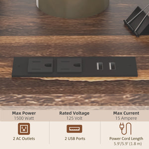 English Elm Vinsetto Rustic Brown Mobile Printer Stand with USB & AC Outlets, Adjustable Shelves, Wheels W2225P173911