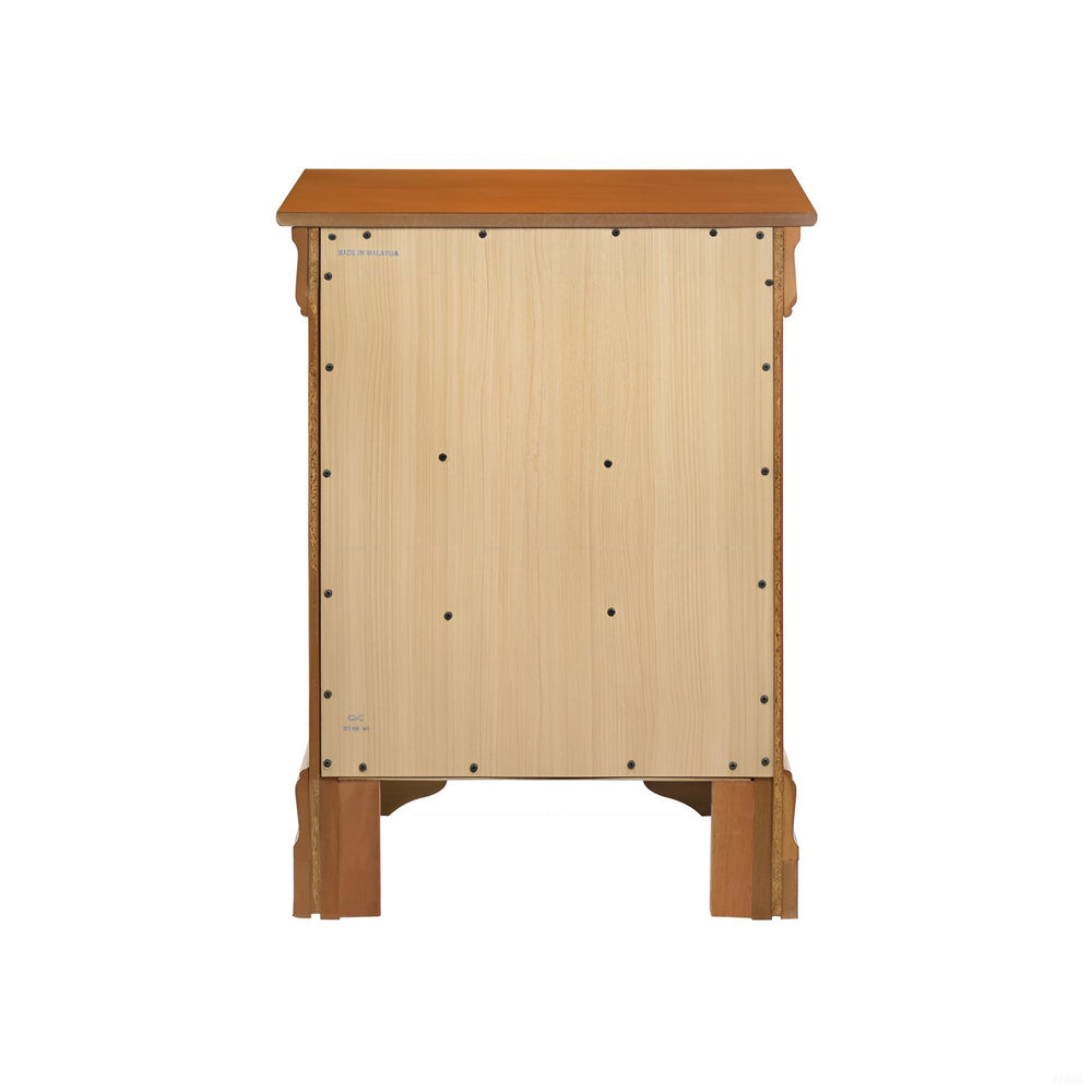 English Elm Elegant Oak Finished Nightstand with 3 Spacious Drawers, Solid Oak Durability, Ready-to-Use Classic Design B078108218