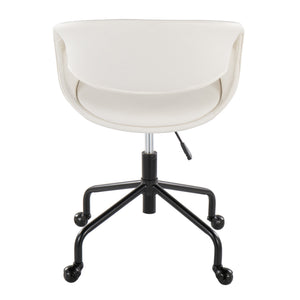 English Elm Task Chair with Chrome Five Star Base Grey Fabric Seat for Modern Home Office Use Black,White B202P474192