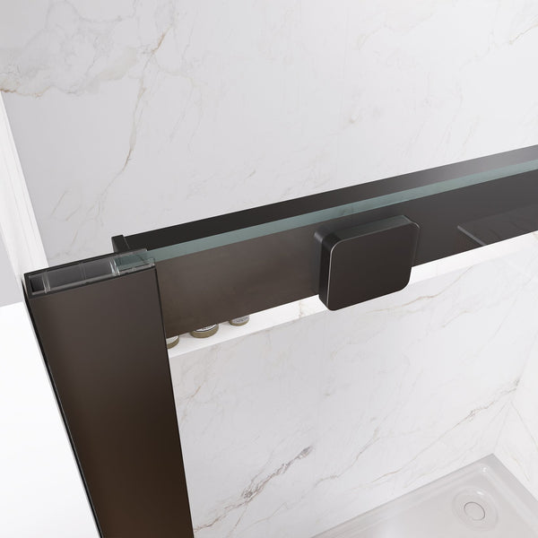 English Elm 44--48" Sliding Tempered Glass Shower Door Brushed Nickel Frameless Spa Bath W637P382565