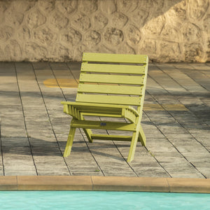 English Elm Grandcourt Recycled Hdpe Outdoor Folding Chair with Marine Grade Hardware for Patio Use Yellow B2745P409676