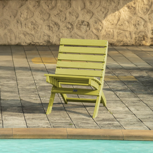 English Elm Grandcourt Recycled Hdpe Outdoor Folding Chair with Marine Grade Hardware for Patio Use Yellow B2745P409676