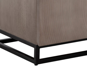 Sunpan LUTANA Nightstand - Handcrafted Grey Mango Wood with Iron Legs, Unique Rustic-Industrial Design 110641