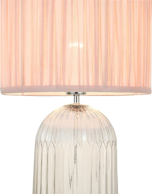 English Elm Ashcroft Furniture - Bedroom Table Lamp - Nordic-Inspired Design With Warm Pink Shade, Clear Glass & Gold Accents, Led Ready B183P315087