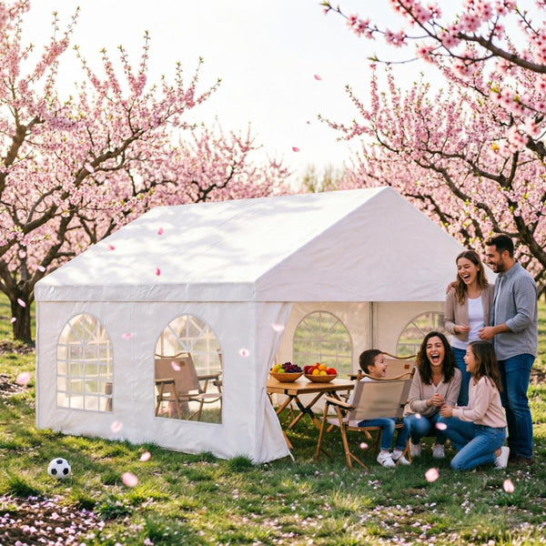 English Elm Heavy Duty Steel Frame Outdoor Gazebo Tent with Removable Sidewalls for Events T3971S00255