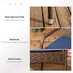 English Elm Outsunny Stackable Pe Rattan Dining Chairs Set Of 4 With Cushions - Stylish Outdoor Comfort & Durability W2225P200716-GIGA