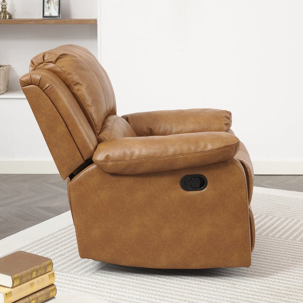 English Elm Charlotte Faux Leather Glider Recliner with Pub Back and Plush Cushion Support B050P322573