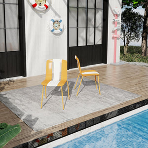 English Elm Holiday Stackable Polypropylene Side Chair Set of Four for Indoor Outdoor Dining Beige,Tropical Orange,White W3450P447383
