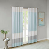 Madison Park Amherst Transitional Polyoni Pintuck Curtain Panel MP40-4374 Aqua