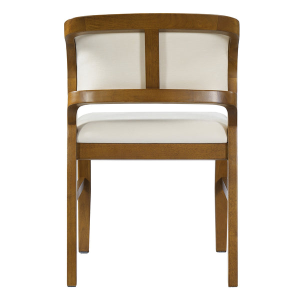 English Elm Mid-century Modern Linen Blend Dining Chairs Rubberwood Legs Sculptural Backrest Set of 2 Beige,Walnut N768P442078W