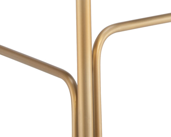 Sunpan Azai Stylish Counter Stool with Comfortable Faux Leather Seat and Brushed Gold Stainless Steel Base Dillon Black